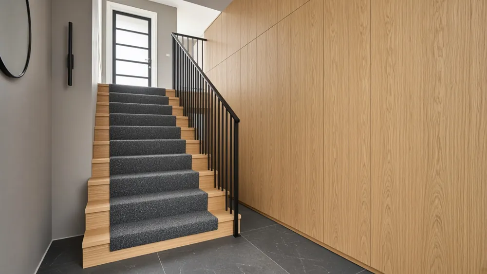 Entrance hall with oak panelling